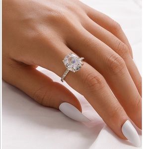 Ring Rhinestone Detail silver new sz 7